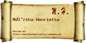 Mártha Henrietta névjegykártya