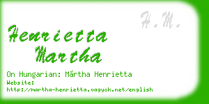 henrietta martha business card